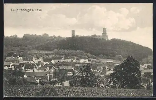 AK Eckartsberga i. Thür., Ortsansicht mit Burg