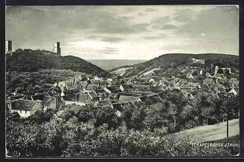AK Eckartsberga i. Thür., Ortsansicht mit Burg