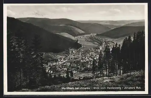 AK Manebach, Blick vom Heidenberg, Allvaters Ruh