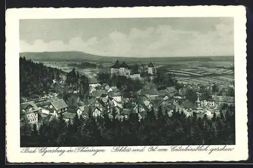 AK Bad Elgersburg in Thüringen, Schloss und Ort von Enterleinsblick gesehen