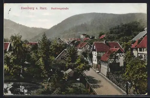 AK Ilsenburg am Harz, Buchbergstrasse aus der Vogelschau