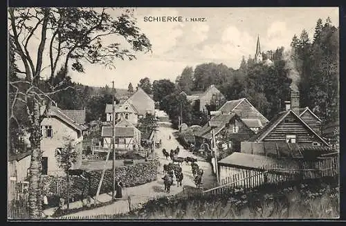 AK Schierke im Harz, Teilansicht aus der Vogelschau