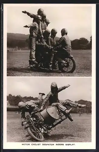 AK Motor Cyclist Despatch Riders Display, Motorrad-Akrobaten