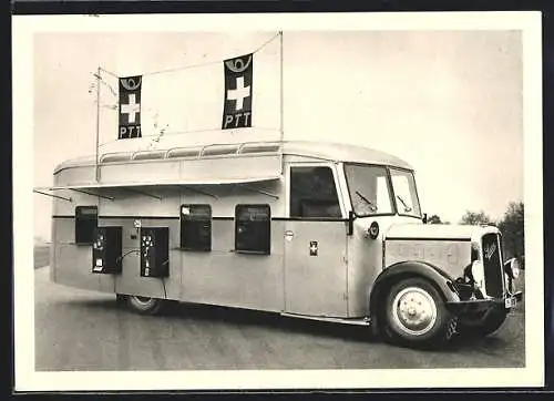 AK Postbus Saurer, Fahrbares Automobil-Postbureau auf Saurer-Chassis
