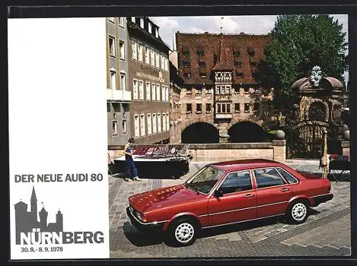 AK Auto Audi 80 in Nürnberg, Reklame