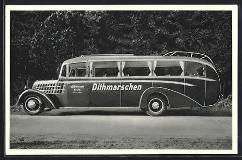 AK Heide i. H., Trecker-Lastwagen-u. Omnibus-Betrieb Gesellschaftsfahrten im modernen Reiseomnibus