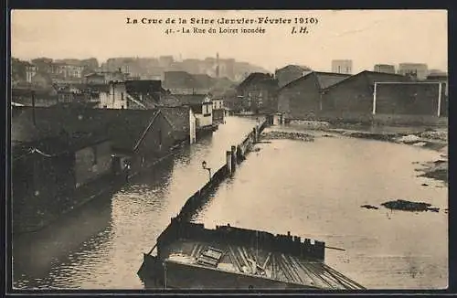 AK Paris, La Crue de la Seine Janvier-Février 1910, La Rue du Loiret inondée