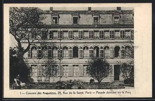 AK Paris, Couvent des Augustines, 29 Rue de la Santé, Facade donnant sur le Parc