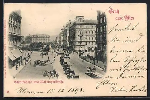 AK Wien, Schottengasse und Währingerstrasse