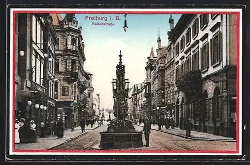 AK Freiburg i. B., Denkmal in der Kaiserstrasse