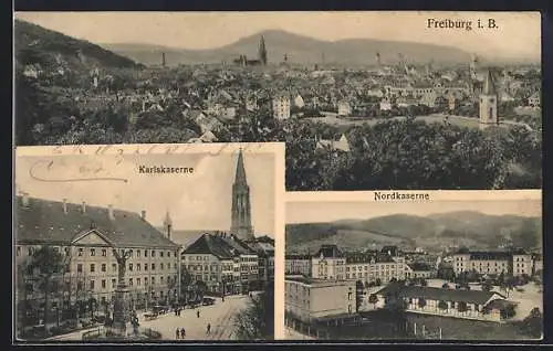 AK Freiburg i. B., Karlskaserne, Nordkaserne, Ortsansicht