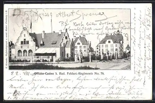 AK Freiburg / Breisgau, Offizier-Casino des 5. Bad. Feldart.-Regiments No. 76