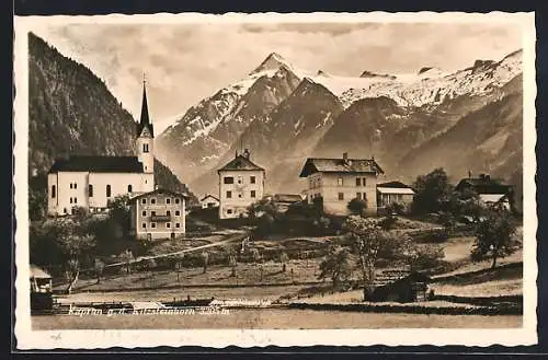 AK Kaprun, Ortsansicht gegen das Kitzsteinhorn