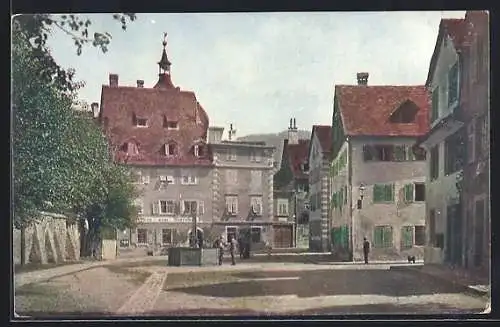 AK Bregenz, Ehregutaplatz mit Gasthaus