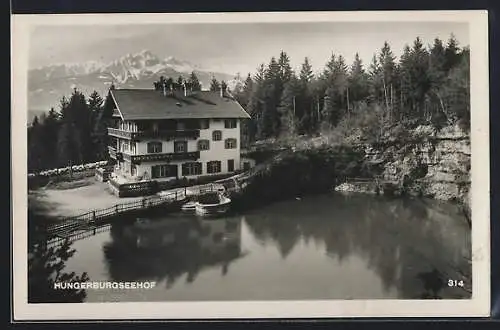 AK Innsbruck, Hungerburgseehof mit Seepartie