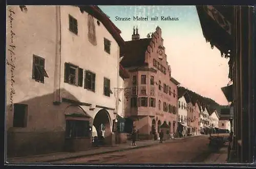 AK Matrei, Strassenpartie mit Rathaus