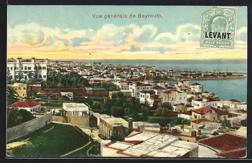 AK Beyrouth, Teilansicht mit Hafen