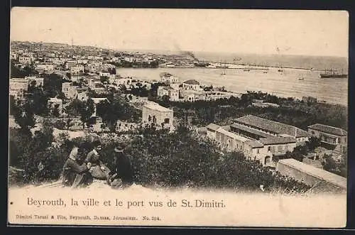 AK Beyrouth, la ville et le port vus de St. Dimitri