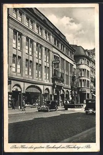 AK Freiburg i. Br., Kaufhaus Fritz Richter KG, Strasse 190-192