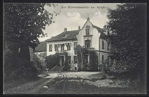 AK Aurich / Ostfriesland, Gut Wilhelminenholz mit Einfahrt
