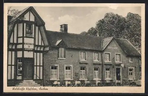 AK Aachen, Gasthof Waldkaffe Köpfchen B. Piel, Frontalansicht