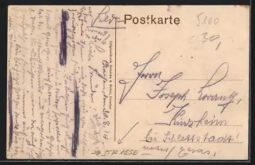 AK Aachen, Strasse Monheimsallee mit Strassenbahn