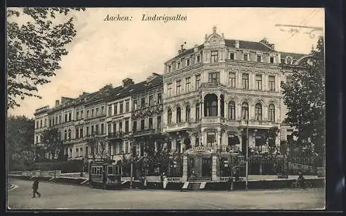 AK Aachen, Ludwigsallee mit Strassenbahn