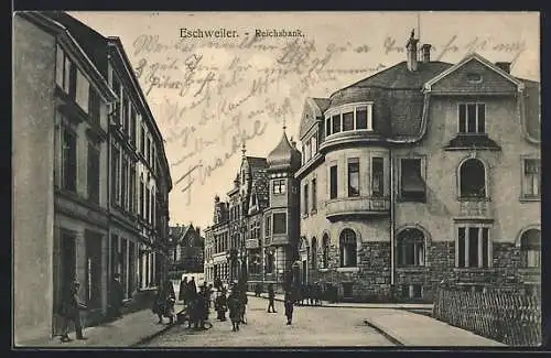 AK Eschweiler, Englerthstrasse mit Reichsbank