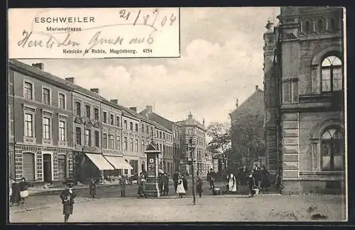 AK Eschweiler, Marienstrasse mit Wettersäule