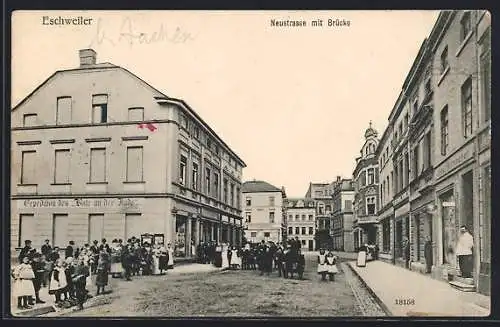 AK Eschweiler, Neustrasse mit Brücke