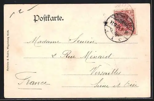 AK Eschweiler, Dürener Strasse mit Rathaus und Strassenbahn