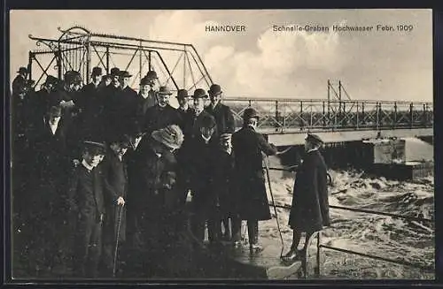 AK Hannover, Schnelle-Graben Hochwasser im Februar 1909