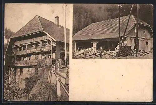 AK Todtmoos i. Schwarzw., Gasthaus z. Blume v. Edwin Simon, Sägewerk und Holzhandlung