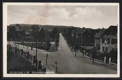 AK Westerholt i. W., Blick in die Geschwisterstrasse