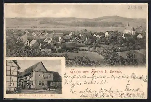 AK Brünn b. Eisfeld, Gasthaus zum goldnen Brunn, Gesamtansicht