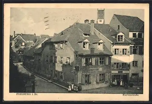 AK Freiburg i. Br., Partie an der Marienstrasse