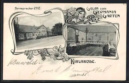 AK Kirchrode, Gasthaus Germania Garten mit Saal