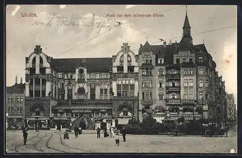 AK Linden / Hannover, Strasse vor dem schwarzen Bären