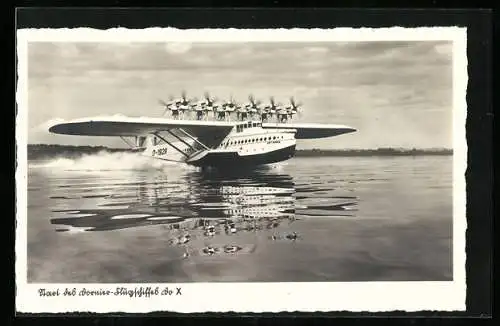 AK Start des Dornier-Flugschiffes Do X, Wasserflugzeug D-1929