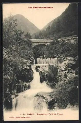 AK Gabas /Basses-Pyrénées, Cascade et Pont de Gabas