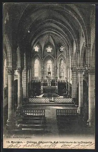 AK Mauléon, Château d`Aguerria, Vue intérieure de la Chapelle