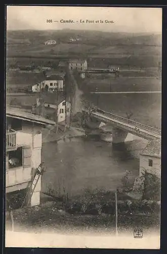 AK Cambo, Le Pont et la Gare