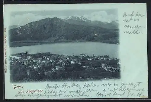 AK Tegernsee, Teilansicht mit Kloster