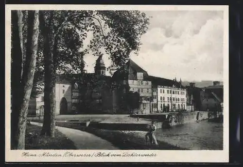 AK Hann. Münden /Oberweser, Blick vom Doktorwerder