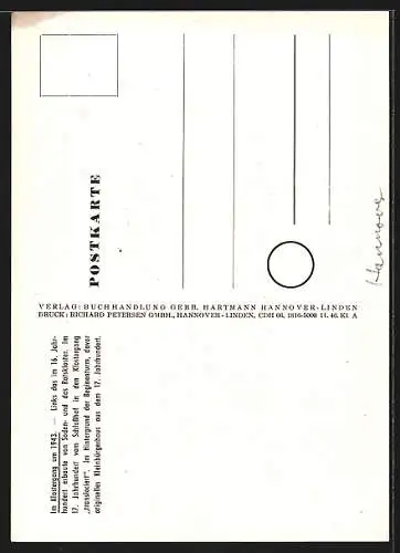 Künstler-AK Hannover, Strasse Klostergang mit von Soden- und Ratskloster um 1943