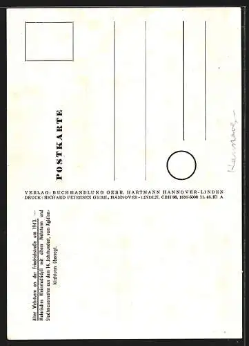 Künstler-AK Hannover, Alter Wehrturm an der Friedrichstrasse um 1943