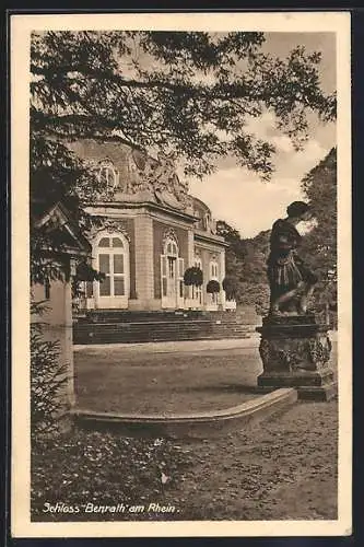 AK Benrath am Rhein, Schloss mit Denkmal