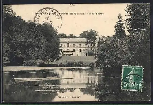 AK Liancourt /Oise, École de l`Ile de France, Vue sur l`Etang