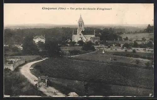 AK Cinqueux /Oise, Vue prise du chemin d`Angicourt