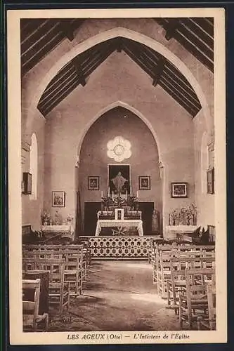 AK Ageux /Oise, L`Intérieur de l`Eglise